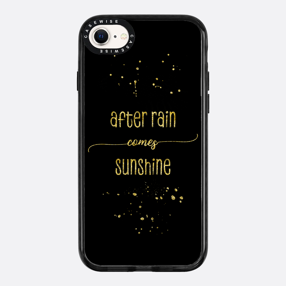 Textkunst Gold nach Regen kommt Sonnenschein - Hülle