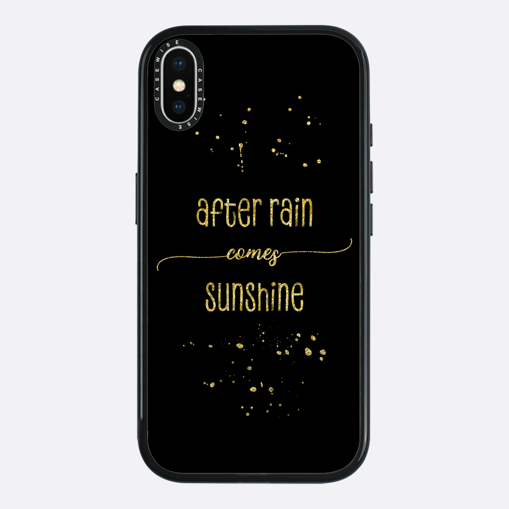 Textkunst Gold nach Regen kommt Sonnenschein - Hülle