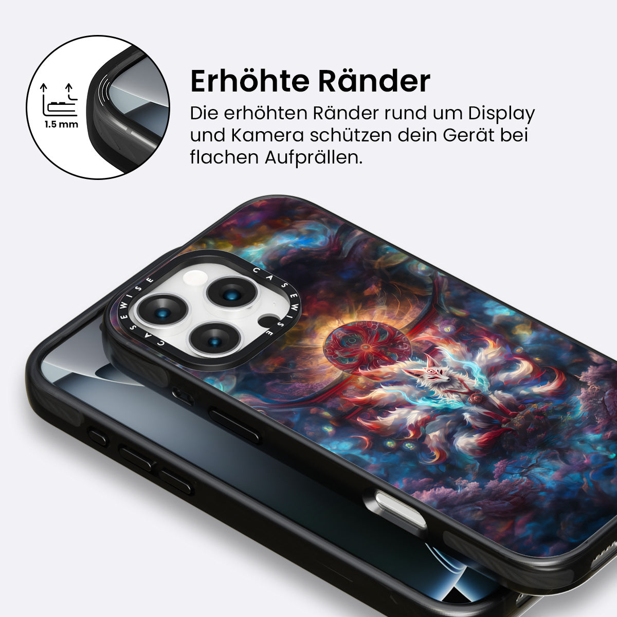 Regenbogen -Kitsune -Fuchs - Hülle