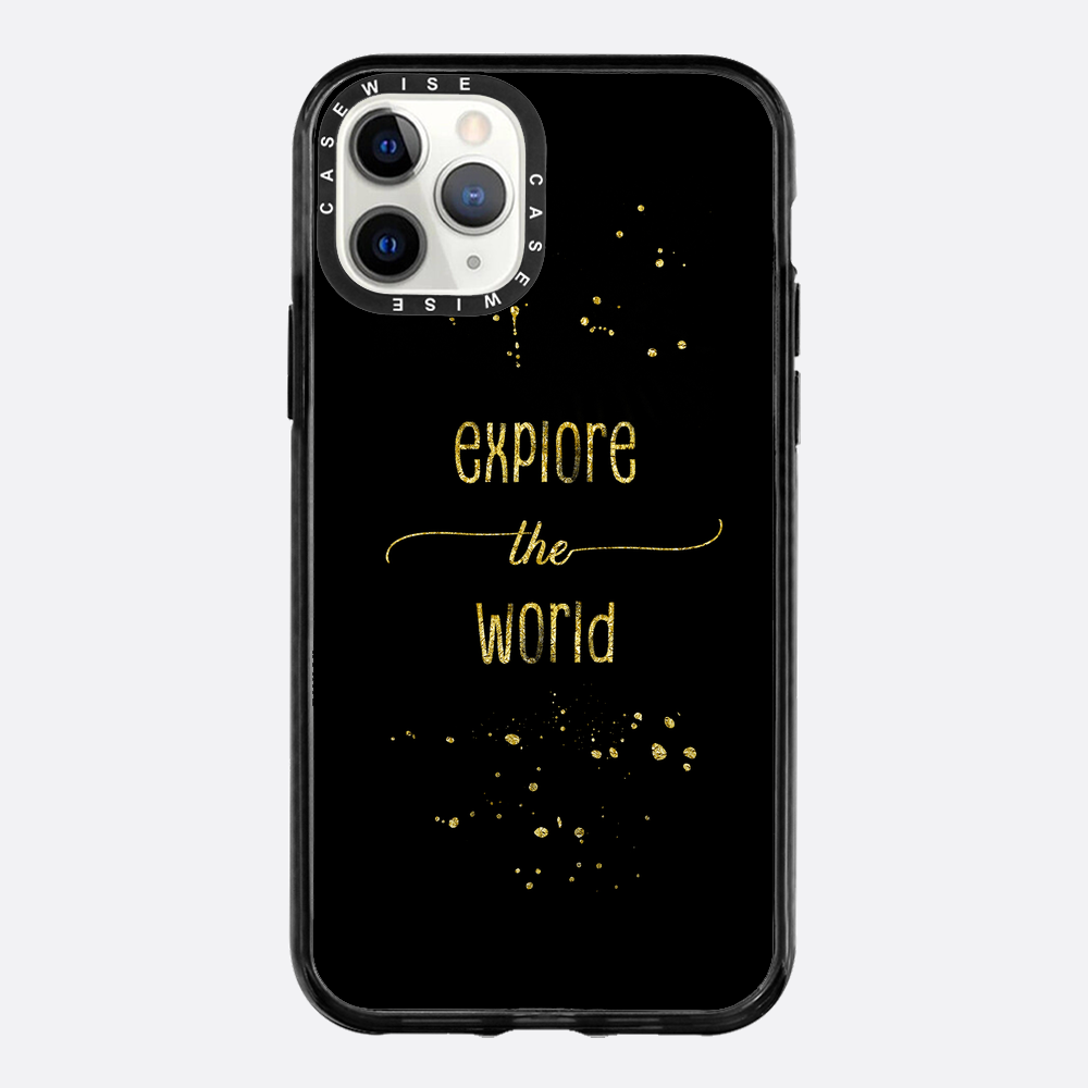 Textkunst Gold erkunden Sie die Welt - Hülle