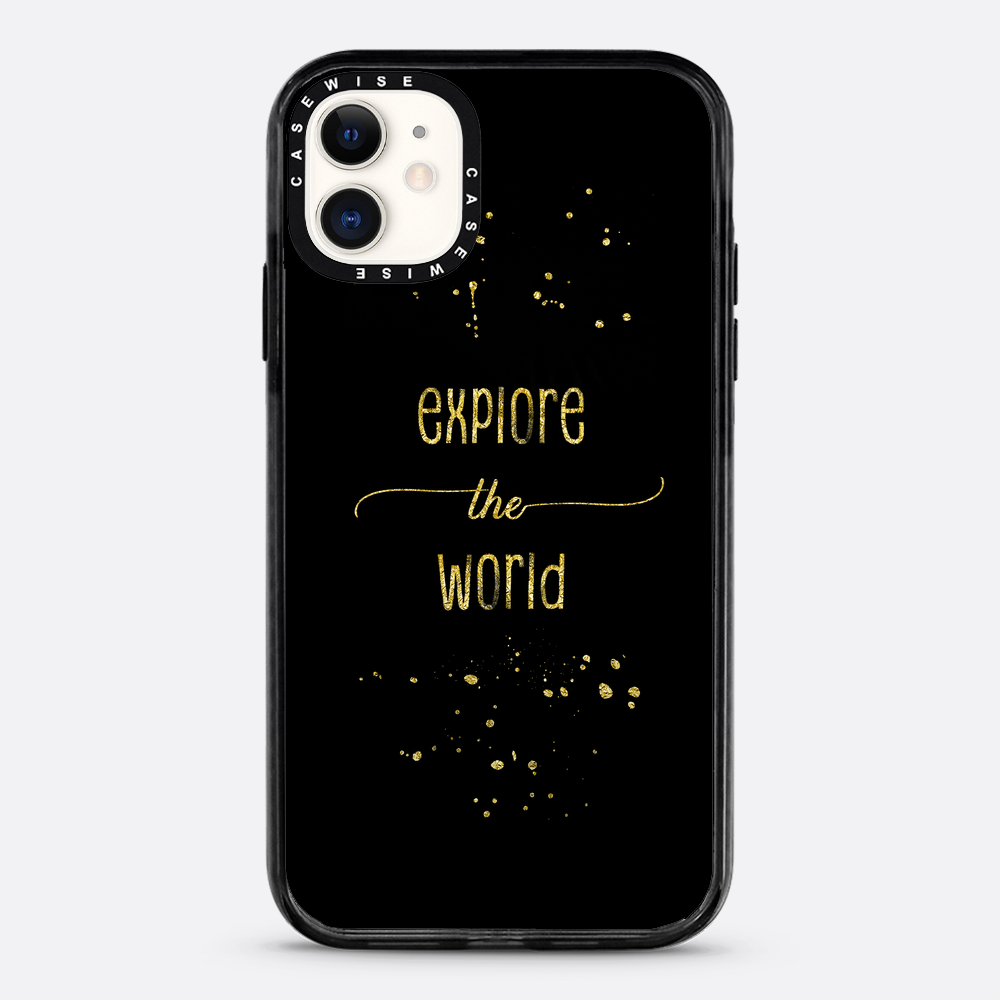Textkunst Gold erkunden Sie die Welt - Hülle