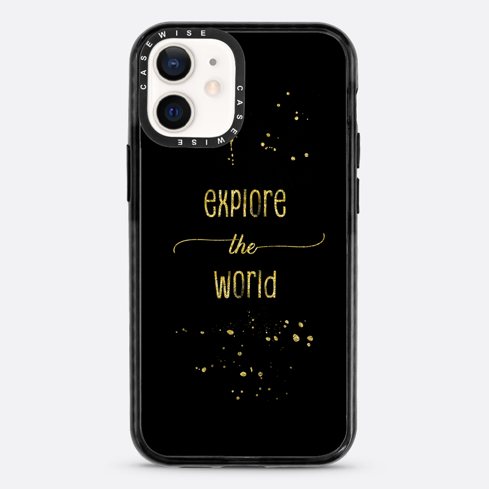 Textkunst Gold erkunden Sie die Welt - Hülle