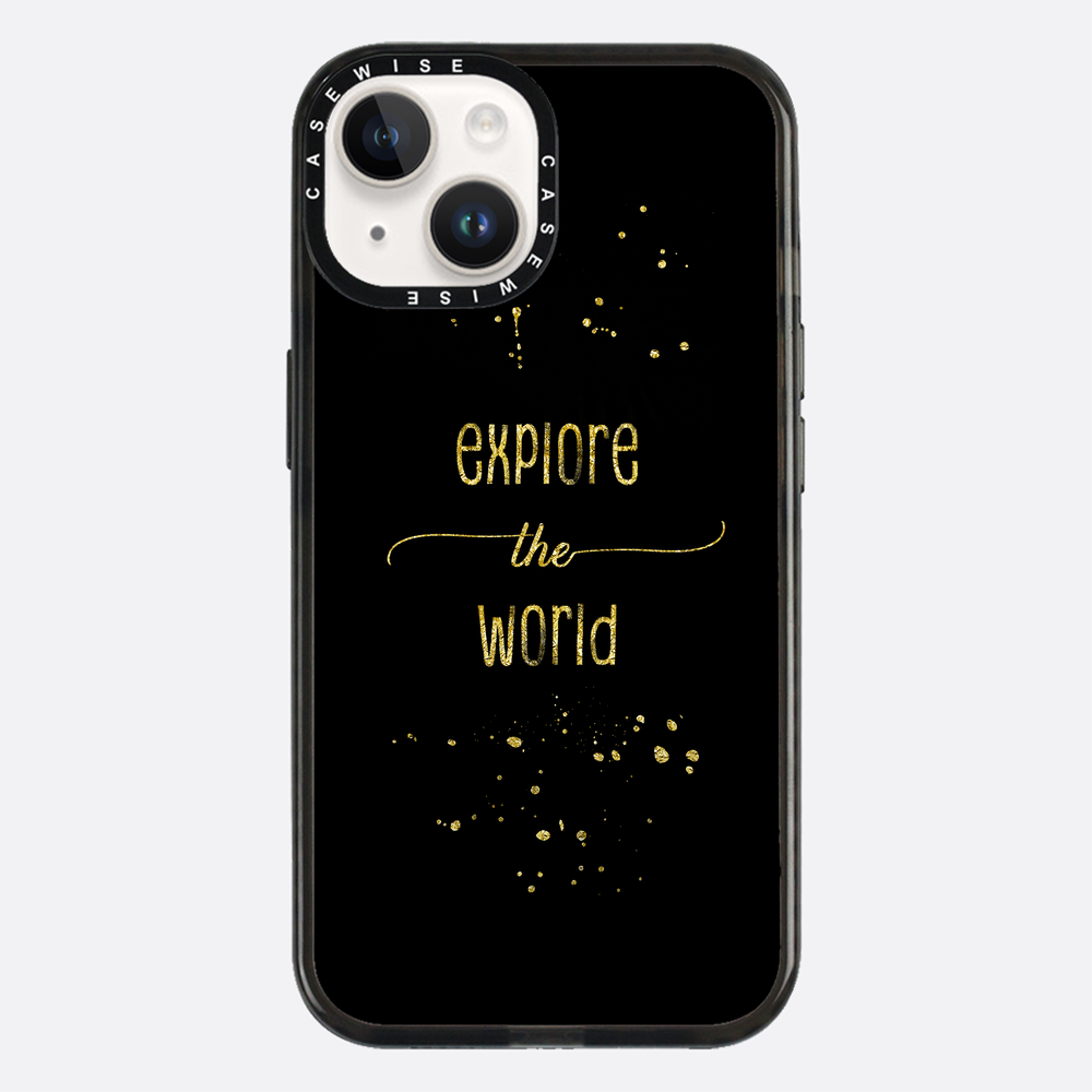 Textkunst Gold erkunden Sie die Welt - Hülle