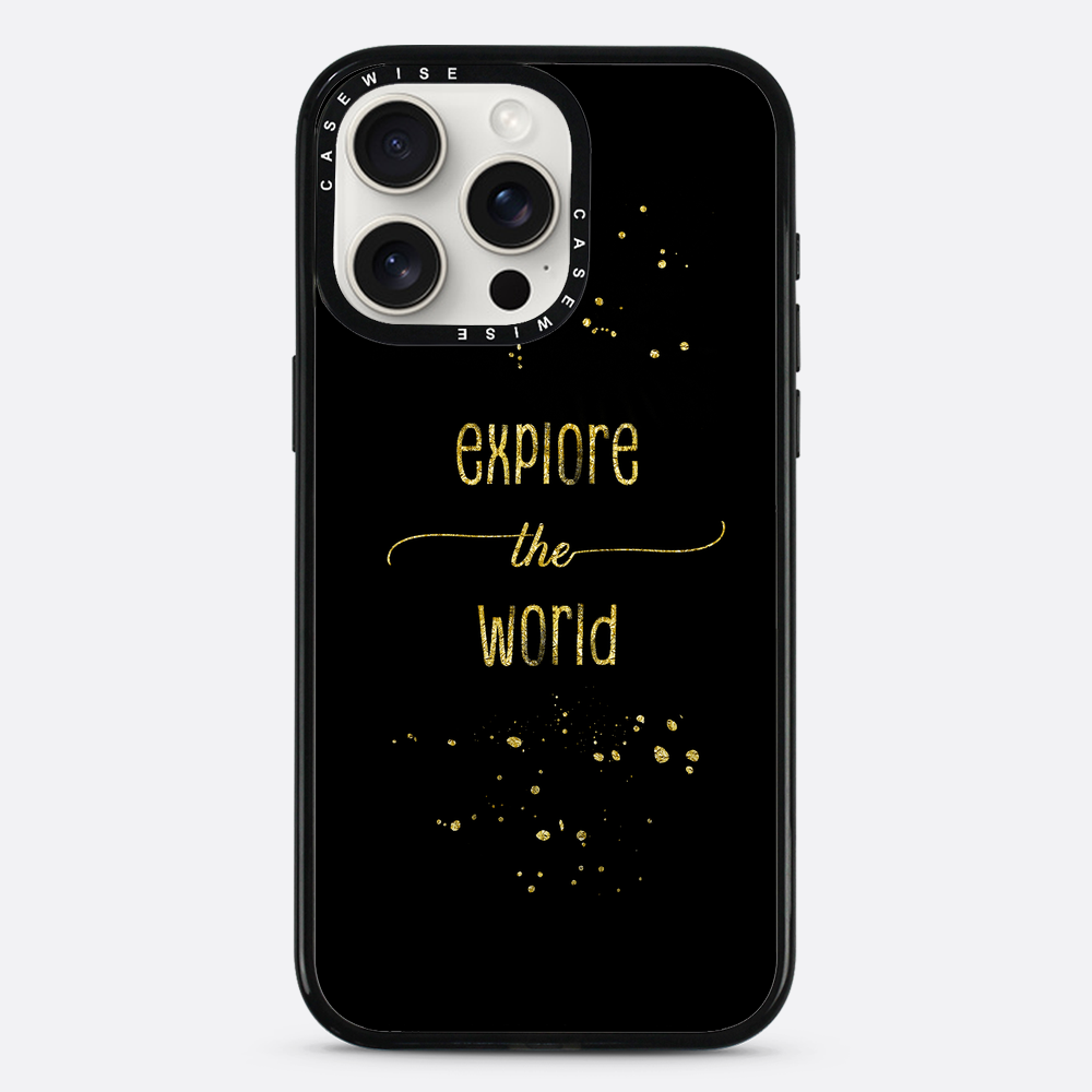 Textkunst Gold erkunden Sie die Welt - Hülle