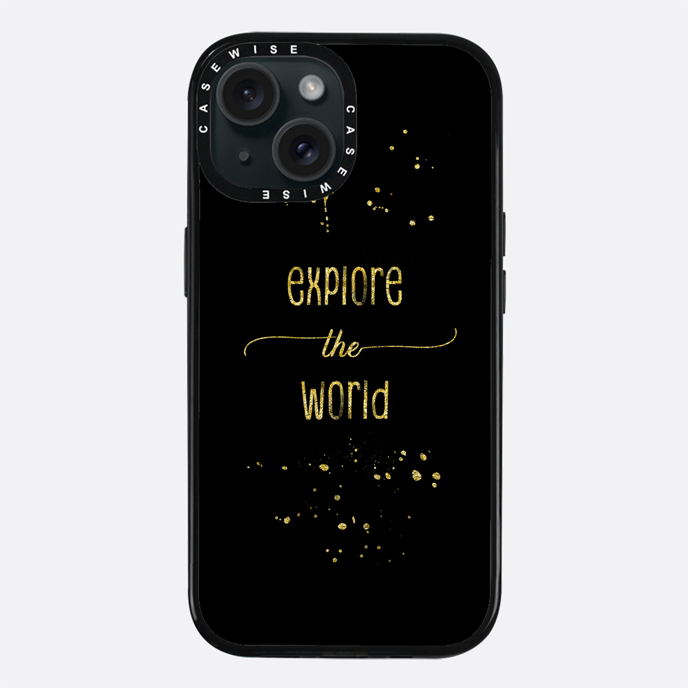 Textkunst Gold erkunden Sie die Welt - Hülle