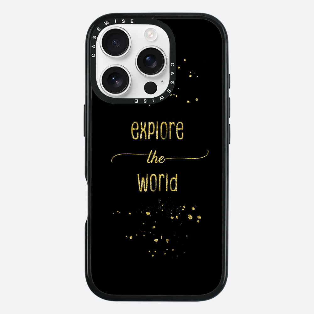Textkunst Gold erkunden Sie die Welt - Hülle