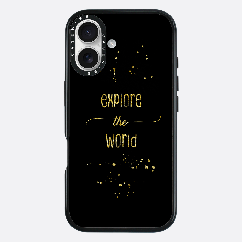 Textkunst Gold erkunden Sie die Welt - Hülle