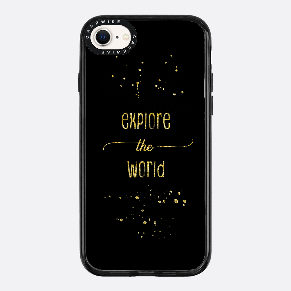 Textkunst Gold erkunden Sie die Welt - Hülle