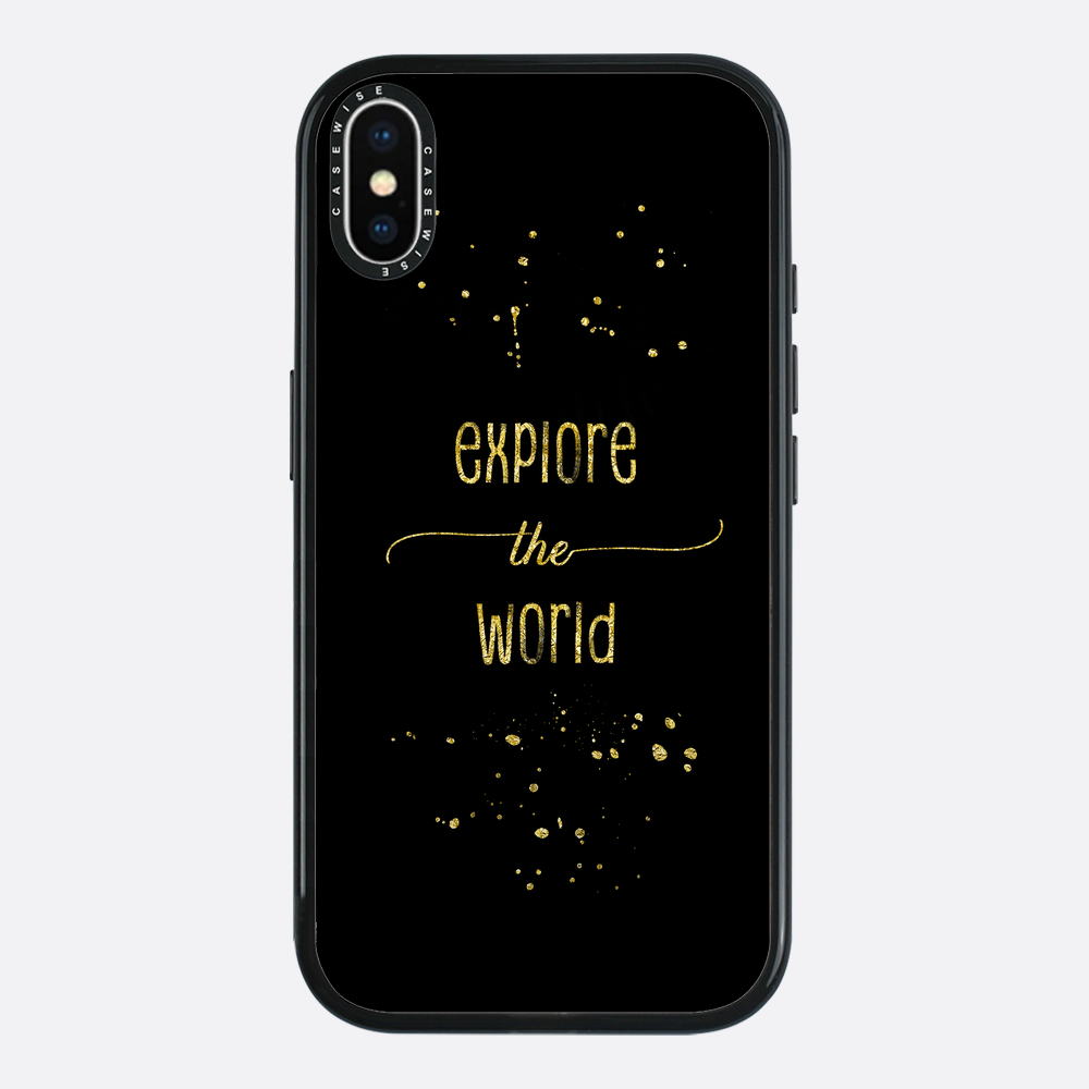 Textkunst Gold erkunden Sie die Welt - Hülle