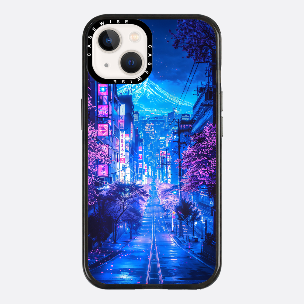 Futuristische Fuji Neonblüte - Hülle