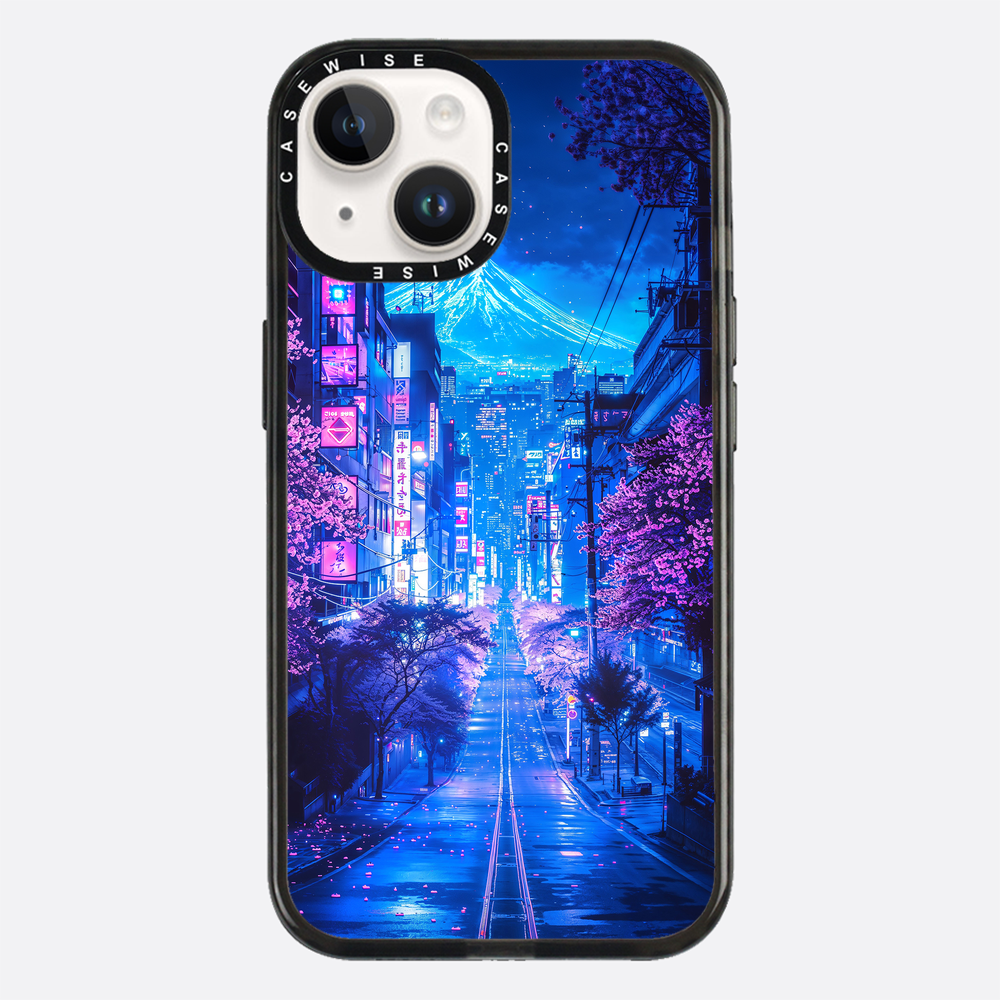 Futuristische Fuji Neonblüte - Hülle