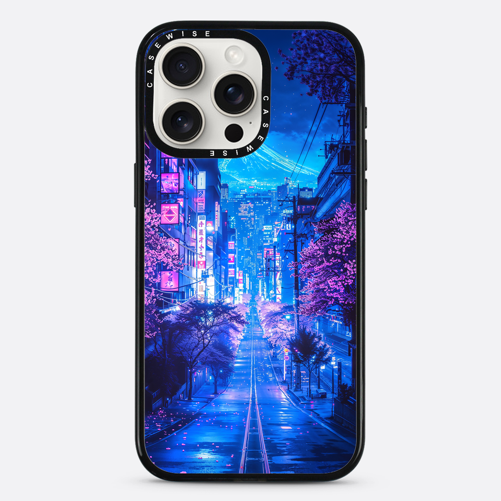 Futuristische Fuji Neonblüte - Hülle