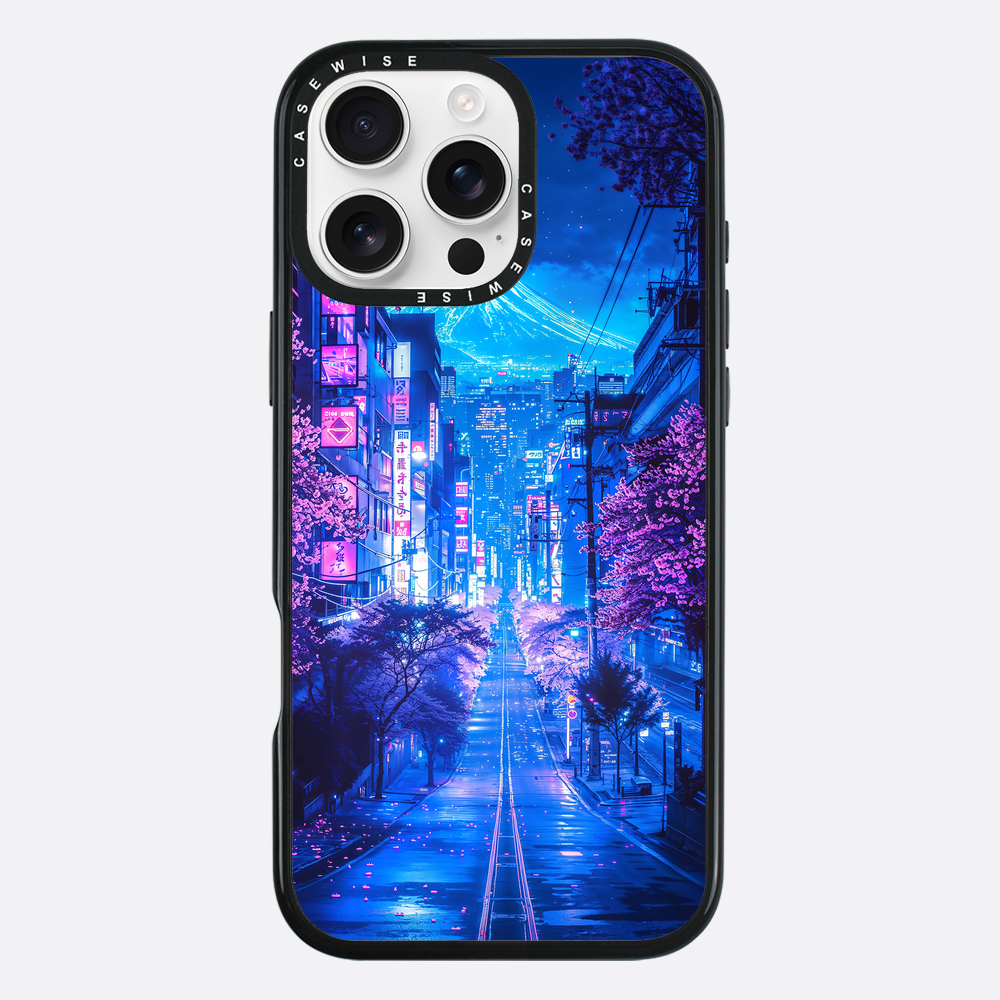 Futuristische Fuji Neonblüte - Hülle