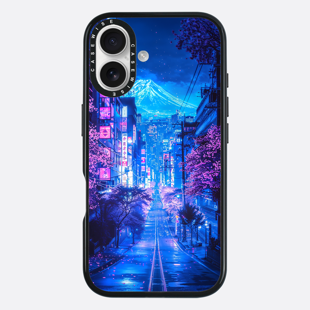 Futuristische Fuji Neonblüte - Hülle