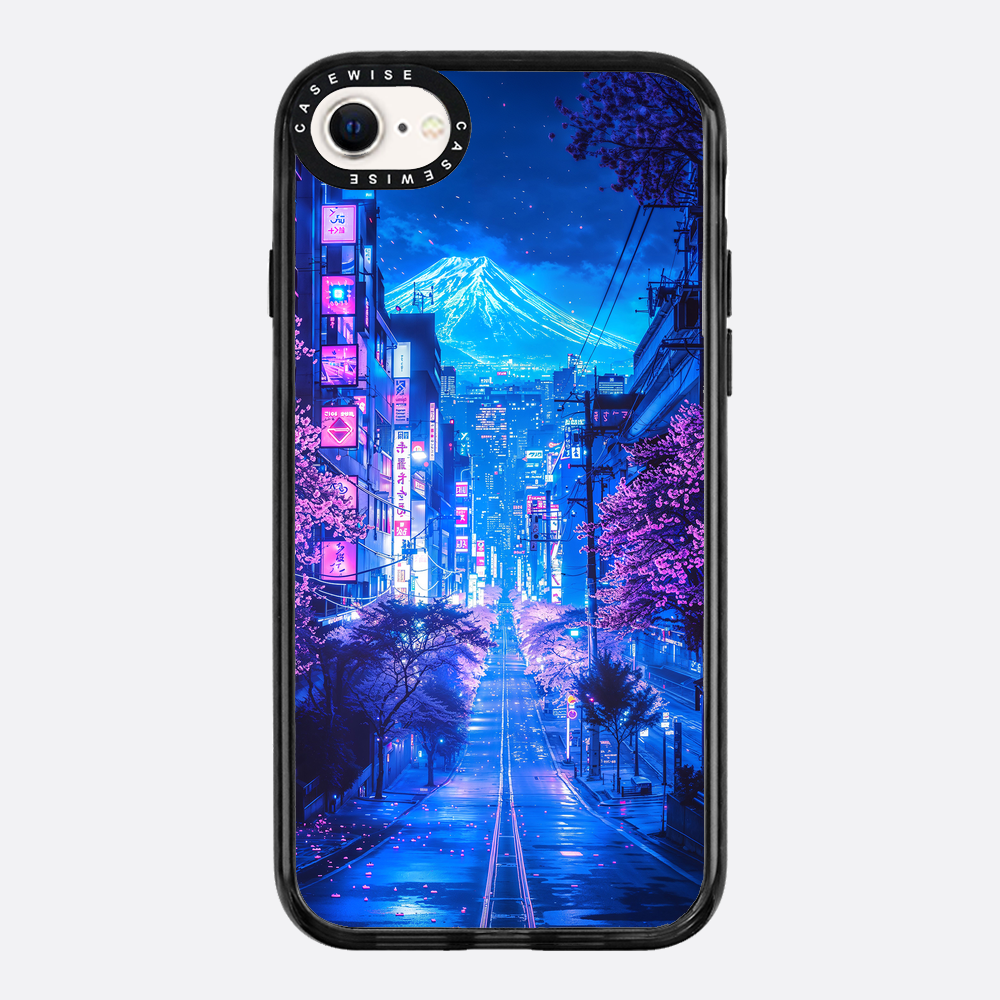 Futuristische Fuji Neonblüte - Hülle