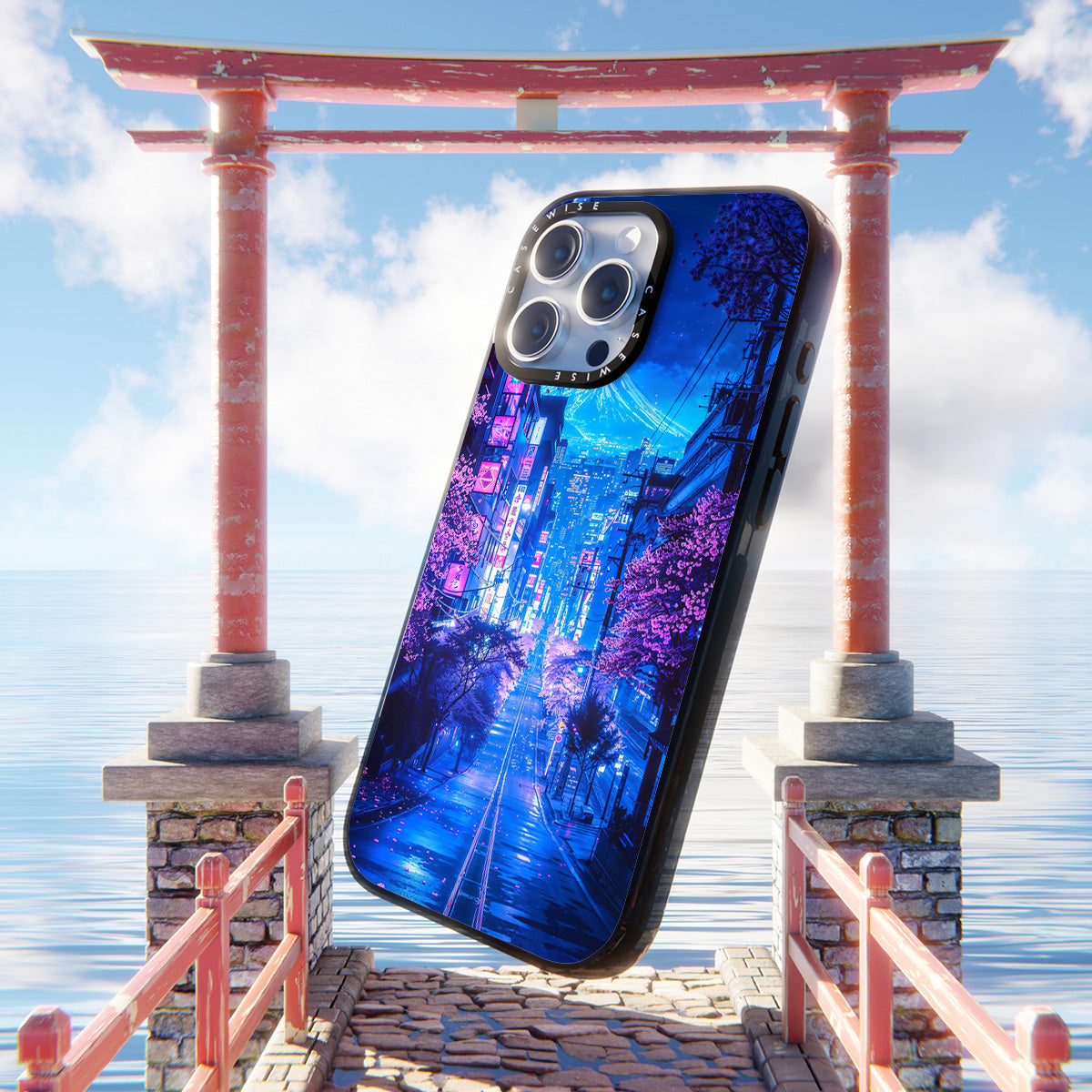 Futuristische Fuji Neonblüte - Hülle