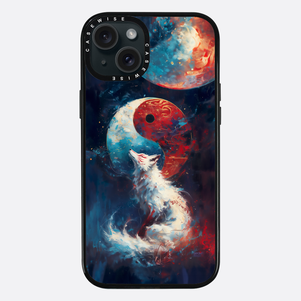 Rote und blaue Kitsune -Fuchs - Hülle