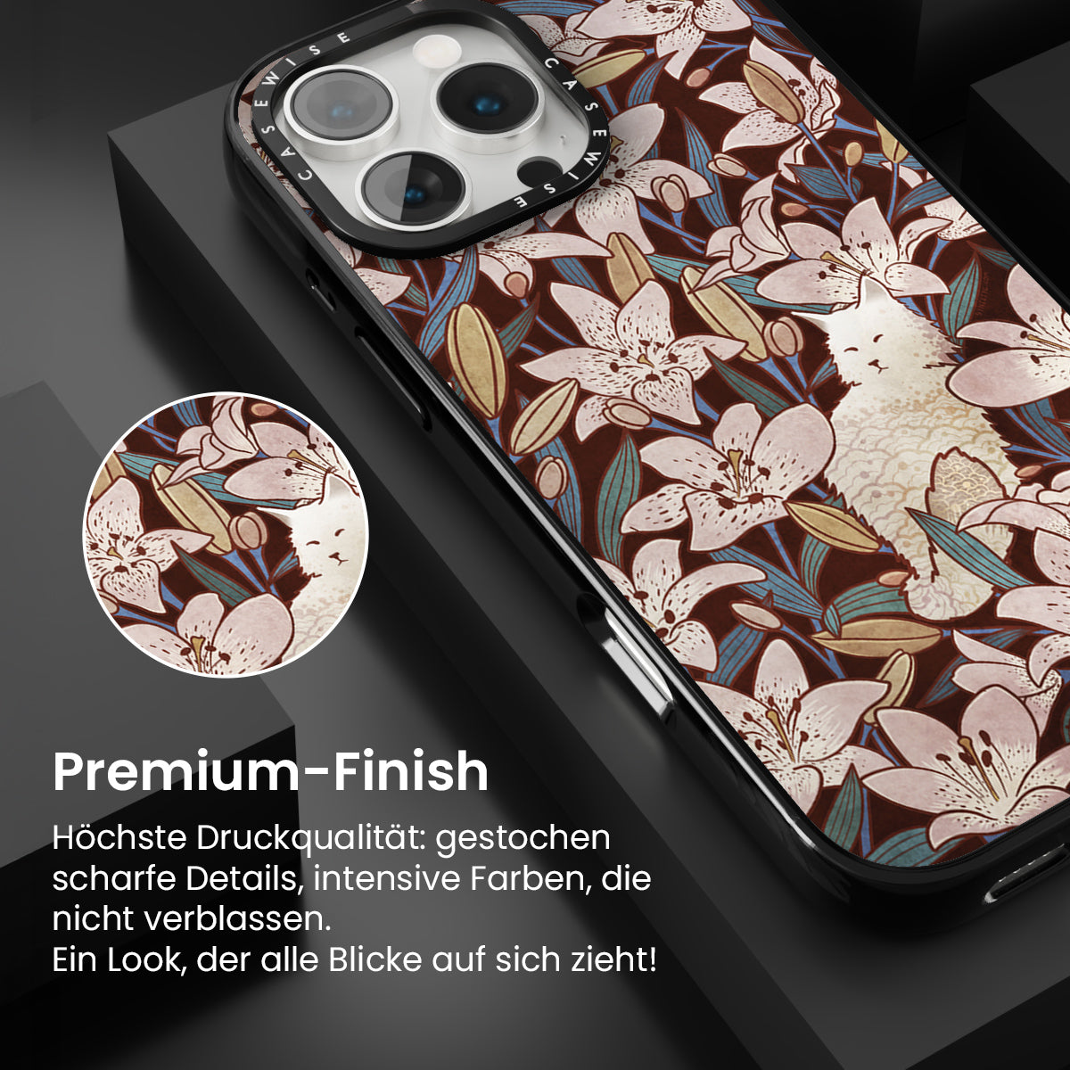 Katze und Lilien - Hülle
