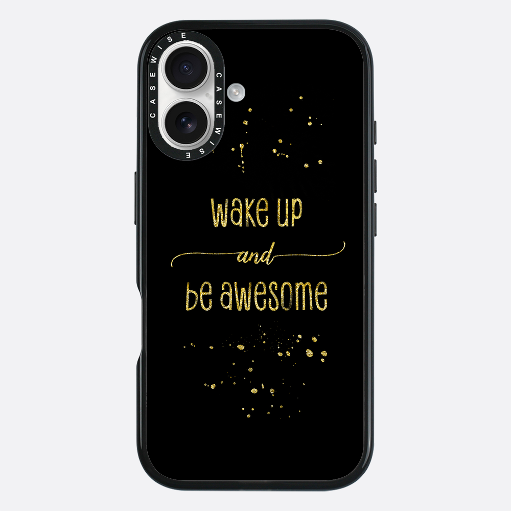 Text Kunst Gold wach auf und sei fantastisch - Hülle