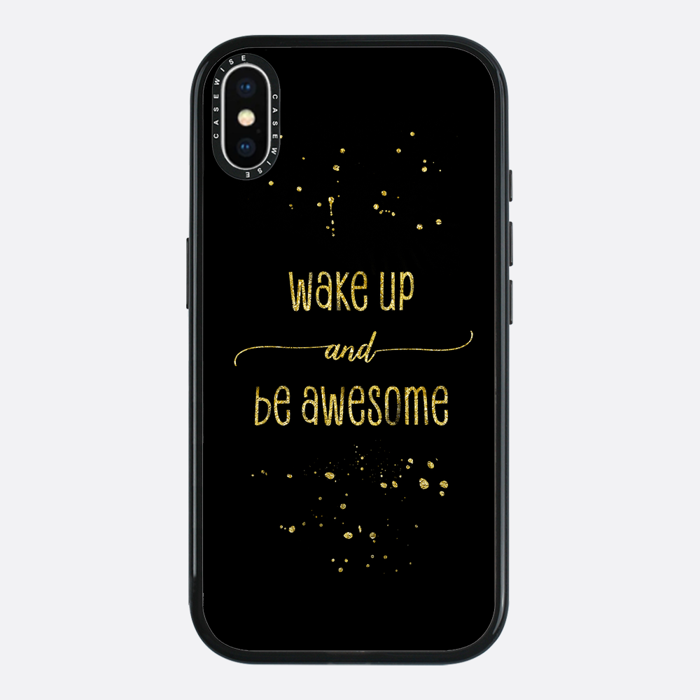 Text Kunst Gold wach auf und sei fantastisch - Hülle