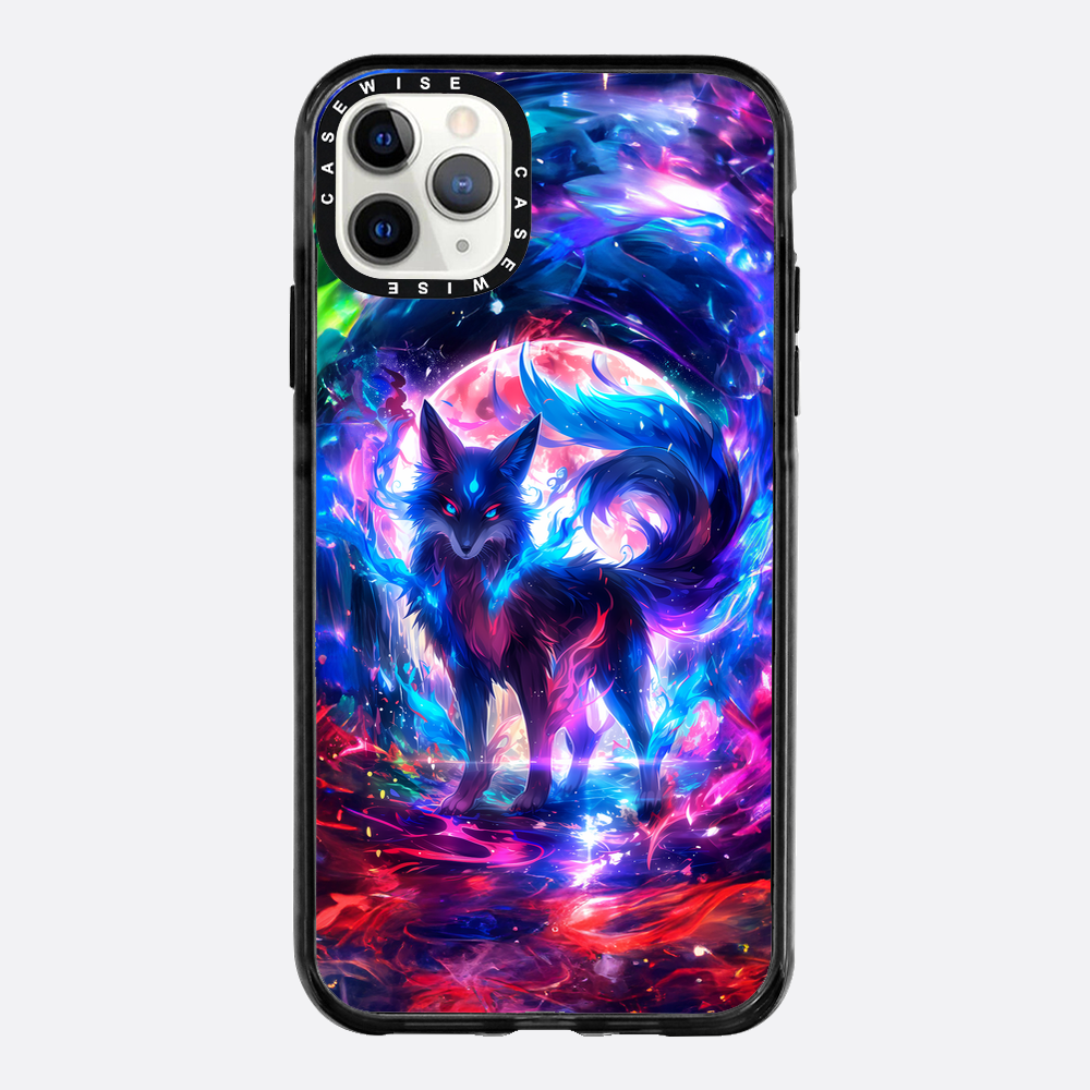 Regenbogen farbenfrohe Kitsune -Fuchs - Hülle