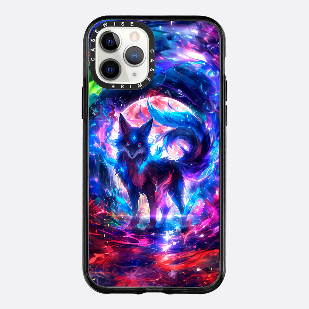 Regenbogen farbenfrohe Kitsune -Fuchs - Hülle