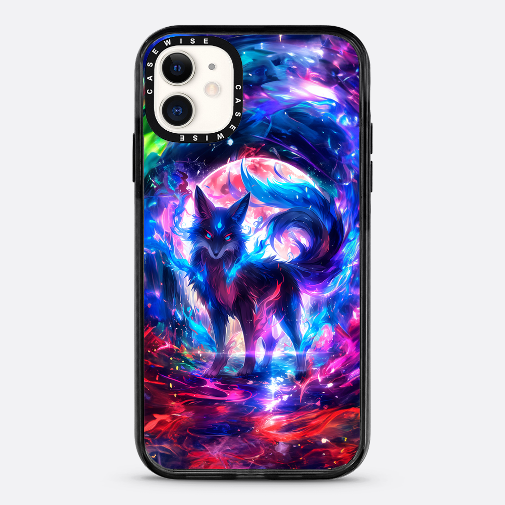 Regenbogen farbenfrohe Kitsune -Fuchs - Hülle