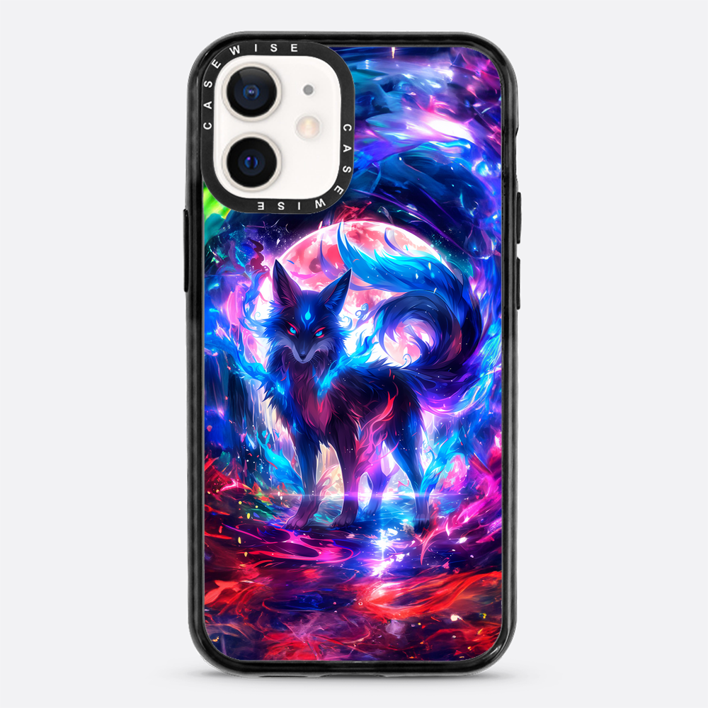 Regenbogen farbenfrohe Kitsune -Fuchs - Hülle