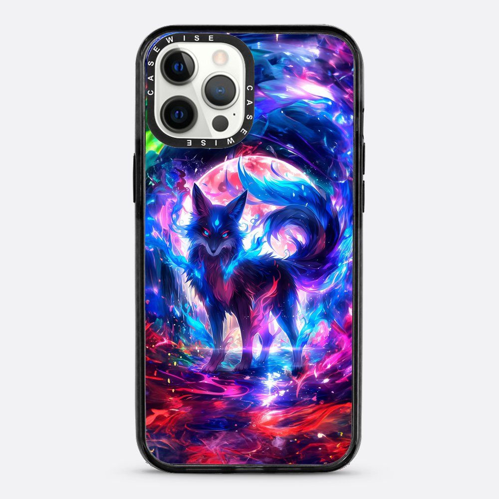 Regenbogen farbenfrohe Kitsune -Fuchs - Hülle