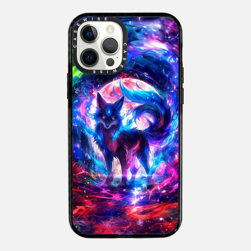 Regenbogen farbenfrohe Kitsune -Fuchs - Hülle