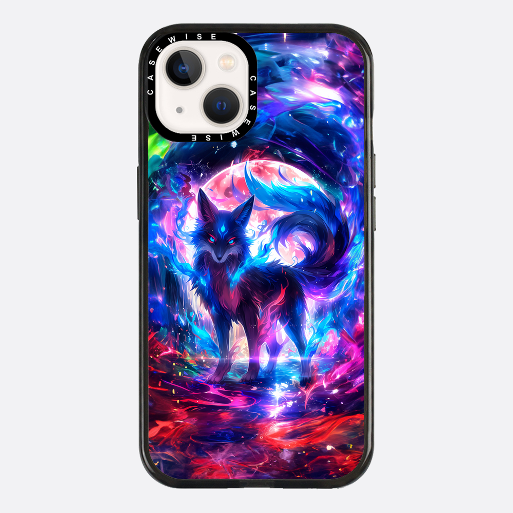 Regenbogen farbenfrohe Kitsune -Fuchs - Hülle