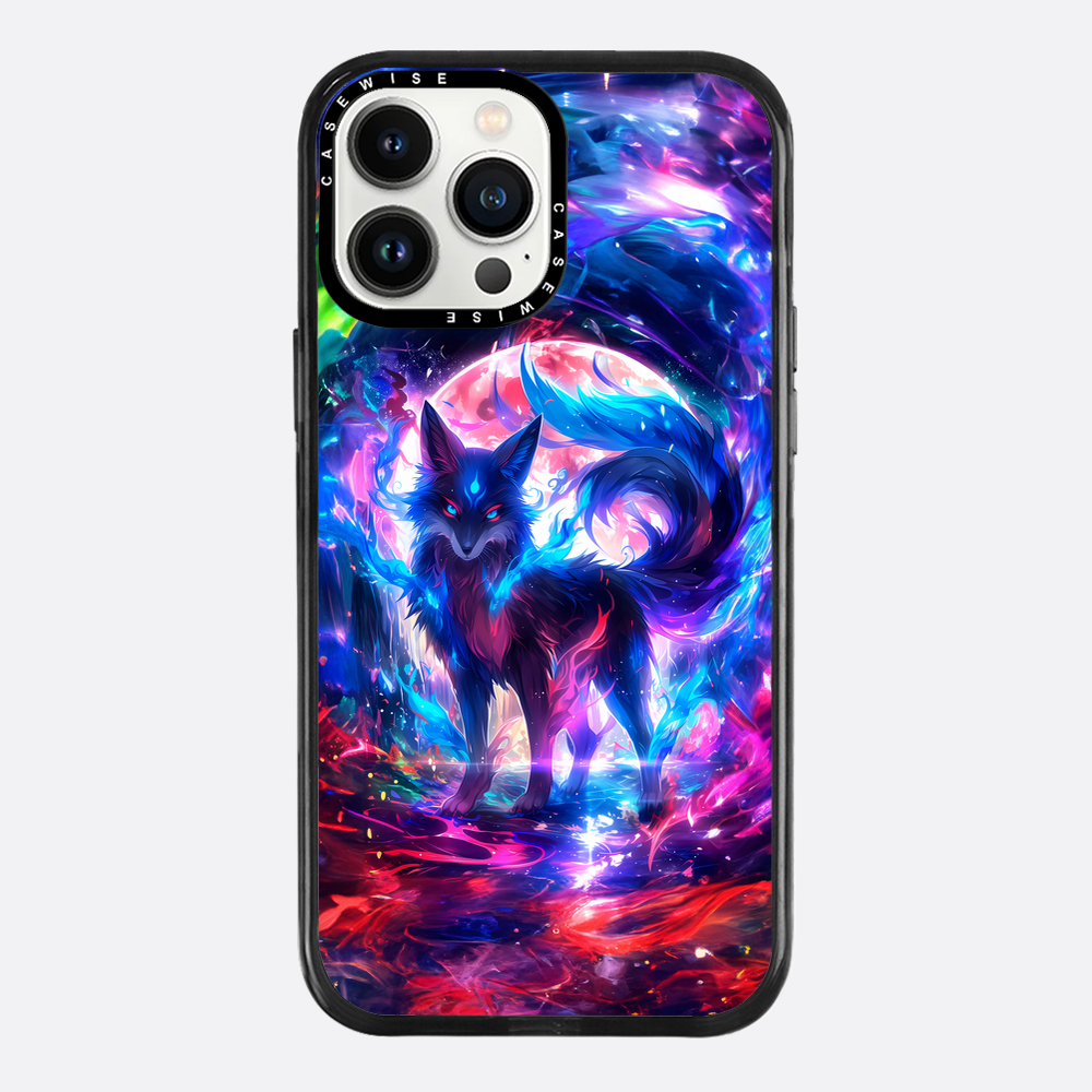 Regenbogen farbenfrohe Kitsune -Fuchs - Hülle