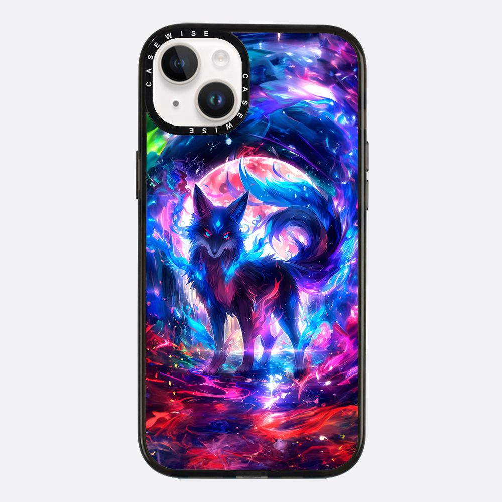 Regenbogen farbenfrohe Kitsune -Fuchs - Hülle