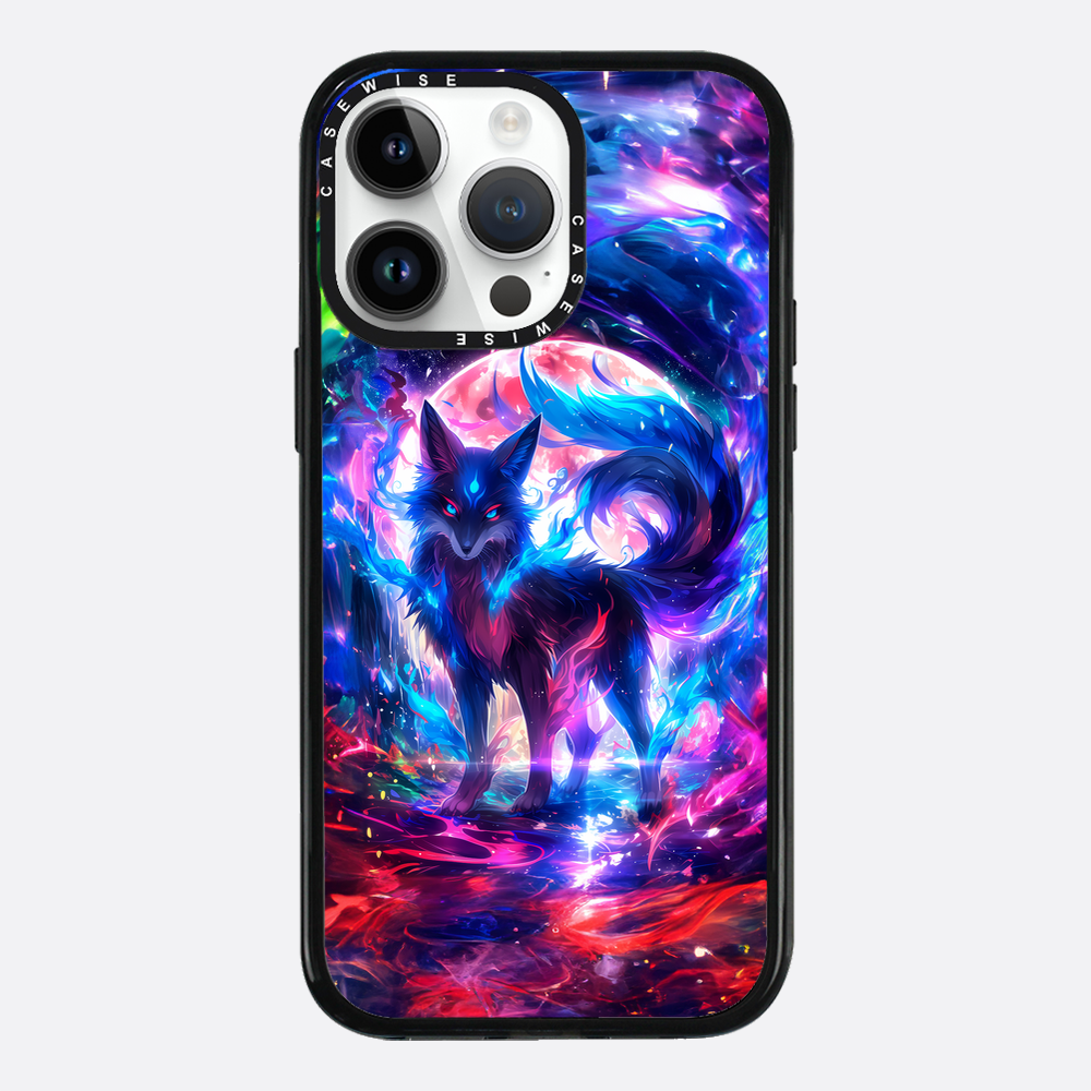 Regenbogen farbenfrohe Kitsune -Fuchs - Hülle