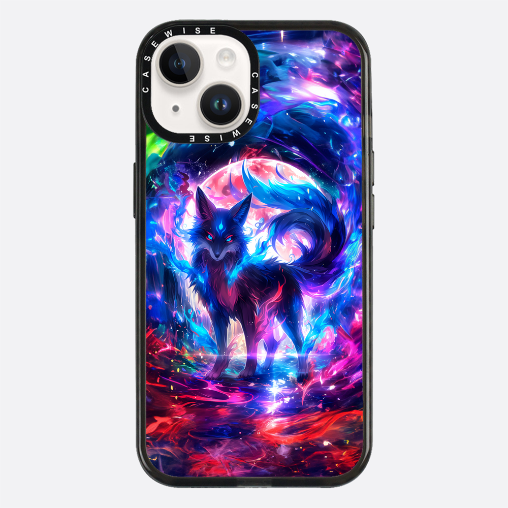 Regenbogen farbenfrohe Kitsune -Fuchs - Hülle