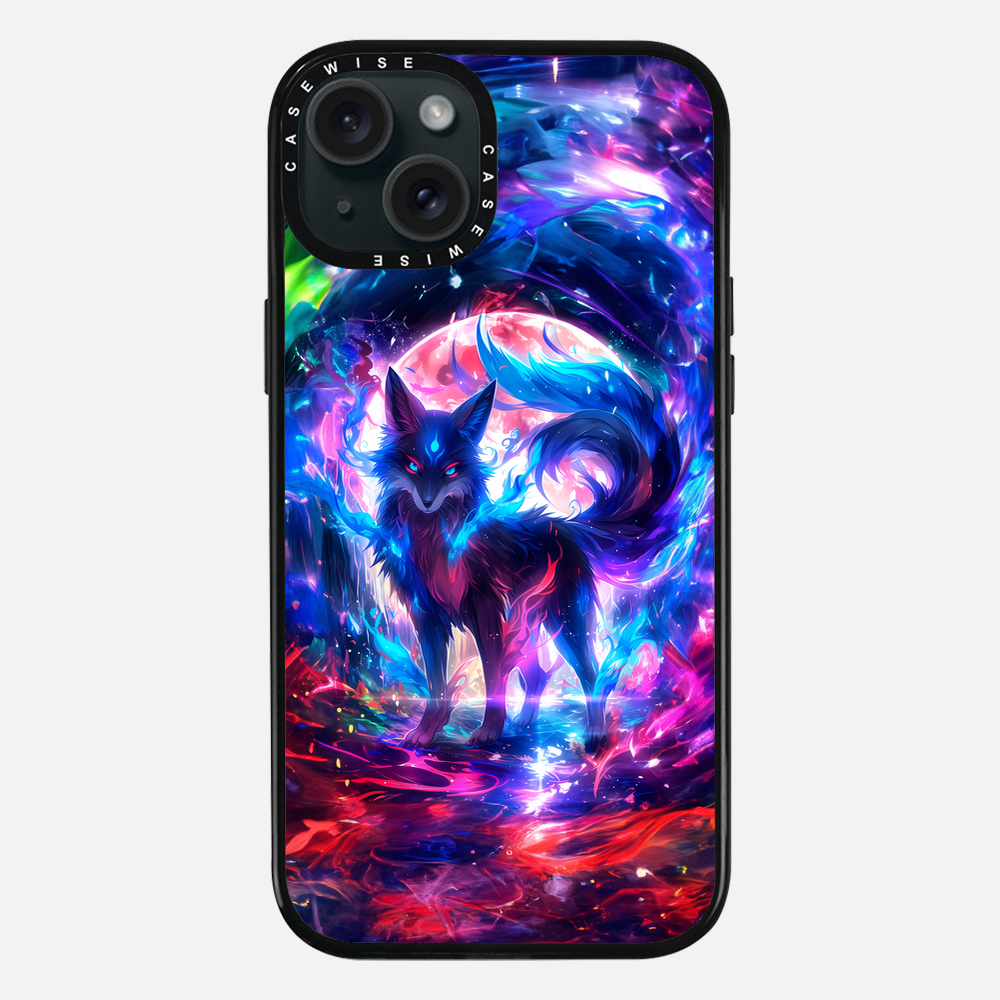 Regenbogen farbenfrohe Kitsune -Fuchs - Hülle