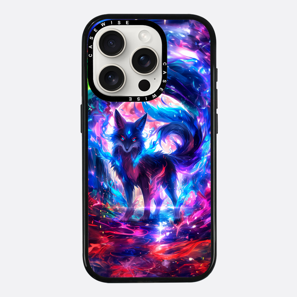 Regenbogen farbenfrohe Kitsune -Fuchs - Hülle