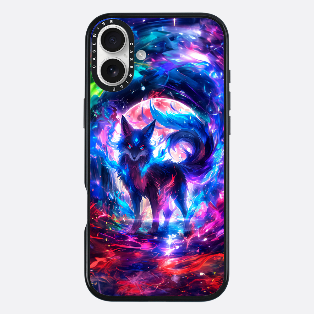 Regenbogen farbenfrohe Kitsune -Fuchs - Hülle