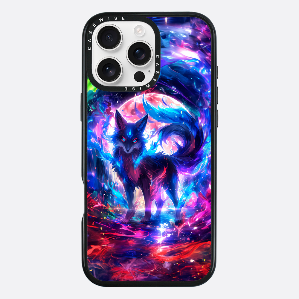 Regenbogen farbenfrohe Kitsune -Fuchs - Hülle