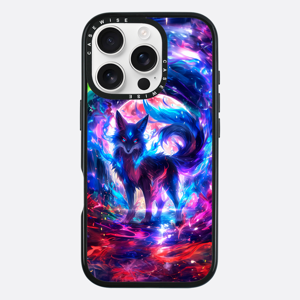 Regenbogen farbenfrohe Kitsune -Fuchs - Hülle