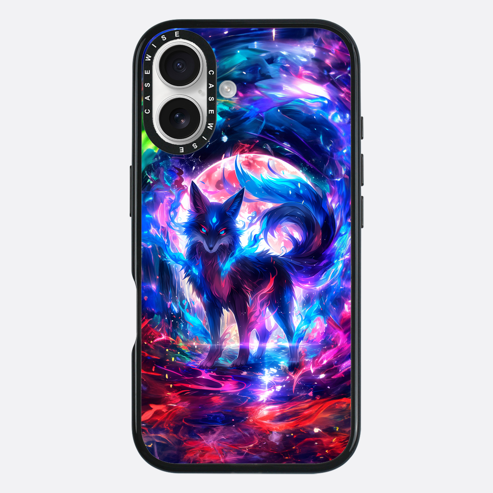 Regenbogen farbenfrohe Kitsune -Fuchs - Hülle