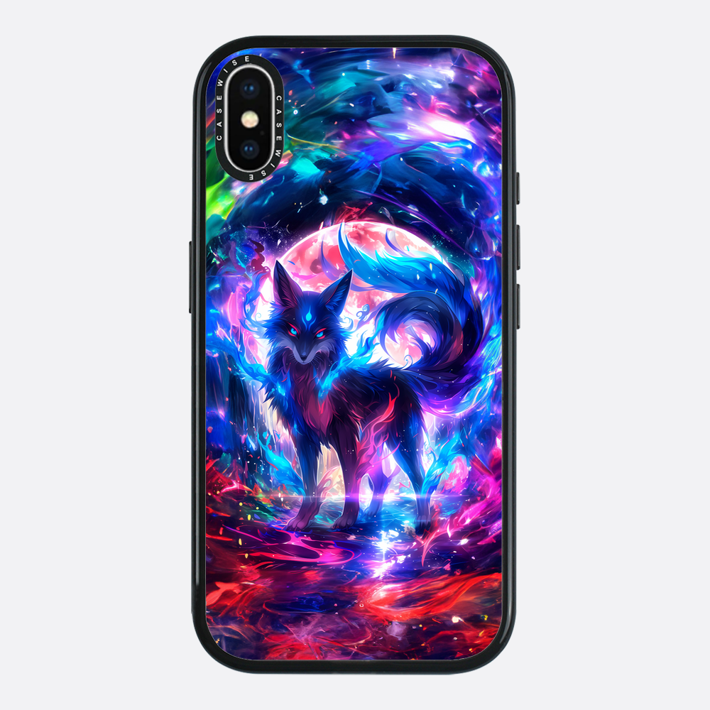 Regenbogen farbenfrohe Kitsune -Fuchs - Hülle