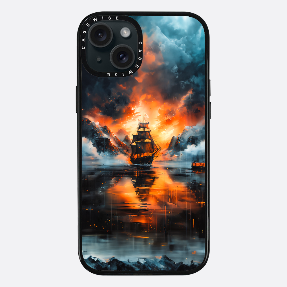 Piraten -Sonnenuntergang Ozean - Hülle