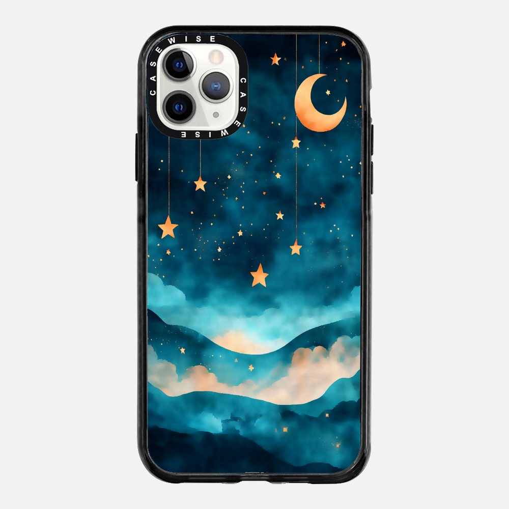 Aquarellträume Sterne Mond Nacht - Hülle