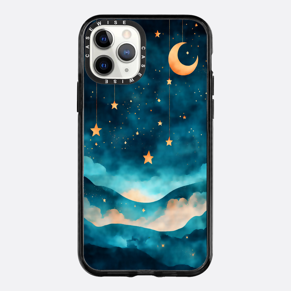 Aquarellträume Sterne Mond Nacht - Hülle