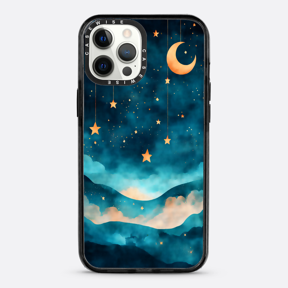 Aquarellträume Sterne Mond Nacht - Hülle