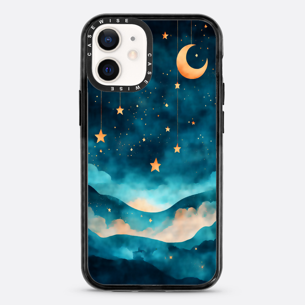 Aquarellträume Sterne Mond Nacht - Hülle