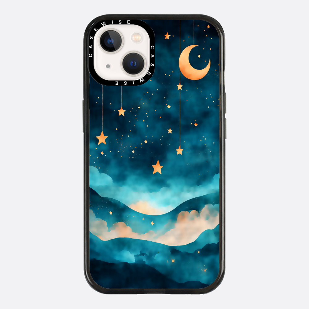 Aquarellträume Sterne Mond Nacht - Hülle
