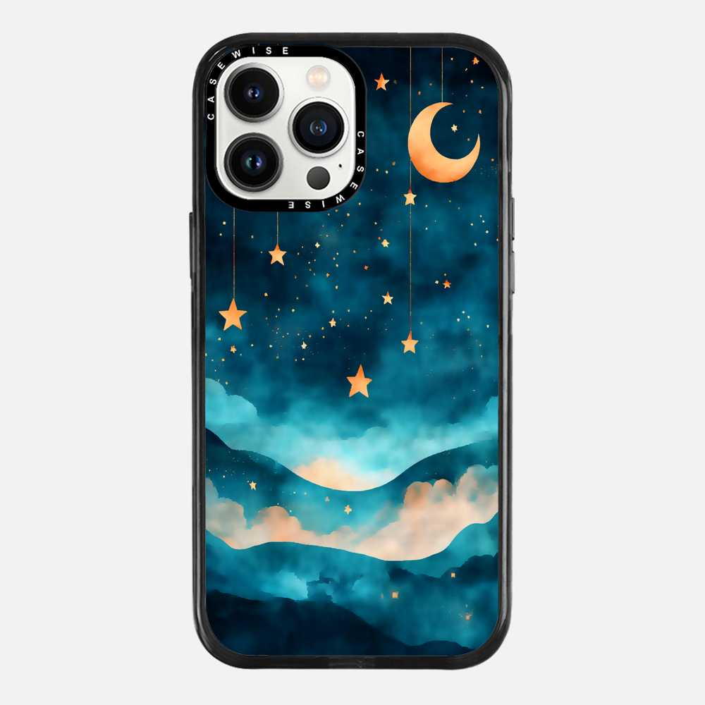 Aquarellträume Sterne Mond Nacht - Hülle