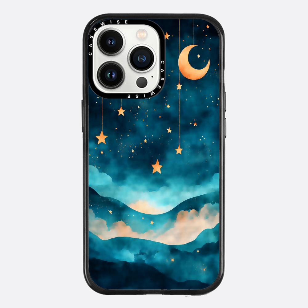 Aquarellträume Sterne Mond Nacht - Hülle